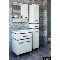 Зеркало со шкафом Sanflor Техас 60 L С0000001972 Венге Орегон — фото 1, Зеркальные шкафы в ванную