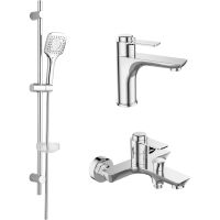 Комплект смесителей Orange Thermo T19-311cr с термостатом Хром — фото 1, Готовые комплекты для ванной комнаты