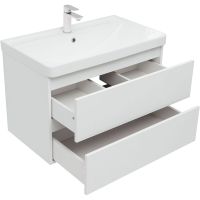 Тумба под раковину Aquanet Вега 80 308334 подвесная Белый глянец — фото 8, Мебель для ванной