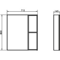 Зеркальный шкаф Comforty Дуэт 75 00-00009924 Дуб натуральный — фото 6, Зеркальные шкафы в ванную