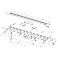 Душевой лоток PlastBrno Design 1 85 SZA1850 с решеткой Хром — фото 5, Душевые лотки