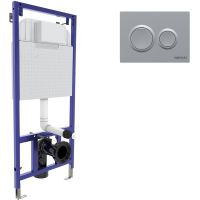 Инсталляция Berges Novum 525 040262 для унитаза с клавишей смыва Хром матовый — фото 1, Инсталляции для унитазов