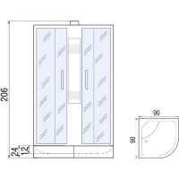 Душевая кабина River Nara 90x90 МТ Б/К 10000000717 с поддоном — фото 12, Душевые кабины