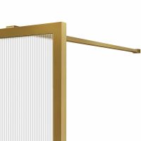 Душевая перегородка Vincea Walk-In 100 VSW-1HP100FLBG профиль Брашированное золото стекло рифленое — фото 3, Душевые перегородки