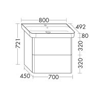 Тумба с раковиной Burgbad Iveo 80 SFEN080F2834G0161C0001*1 подвесная Фланелевый дуб — фото 8, Мебель для ванной