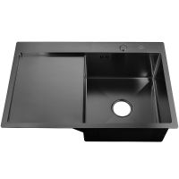 Товар: Кухонная мойка Ростовская Мануфактура Сантехники 78 MRK-7851BL-R Темный графит - фото 5 Кухонная мойка Ростовская Мануфактура Сантехники 78 MRK-7851BL-R Темный графит — фото 5, Кухонные мойки