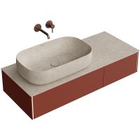 Тумба под раковину Kerama Marazzi Magica 120 MA.120.2\VR.M подвесная Венецианский красный — фото 2, Тумбы под раковину