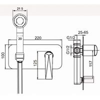 Гигиенический душ со смесителем Boheme Venturo 387-B Золото Черный — фото 2, Душевое оборудование. Душевая программа