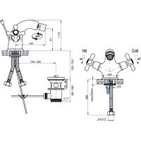 Смеситель для биде Cezares Retro-C-BS1-03 Золото — фото 2, Смесители
