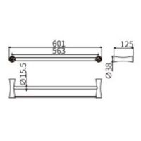 Полотенцедержатель CeramaLux Virginia 94309A двойной Хром — фото 2, Полотенцедержатели