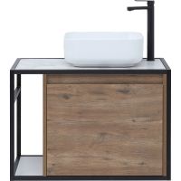 Тумба под раковину Aquanet Nova Lite Loft 75R 261657 подвесная Дуб рустикальный — фото 7, Мебель для ванной