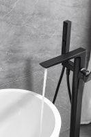 Смеситель для ванны Allen Brau Infinity 5.21009-31 Черный матовый — фото 33, Смесители напольные