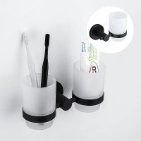 Стакан для зубных щеток Frap F302 F30208 двойной Черный матовый — фото 2, Мыльницы