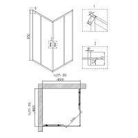 Душевой уголок Niagara Nova 80х80 NG-6888-08 BLACK профиль Черный стекло прозрачное — фото 8, Квадратные душевые уголки
