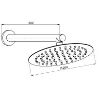 Верхний душ GPD ADS30-S Черный матовый — фото 2, Душевое оборудование. Душевая программа