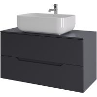 Тумба с раковиной Orange Line 100 Li-100TugMDF+B03-600W подвесная Графит матовый — фото 1, Тумбы с раковиной