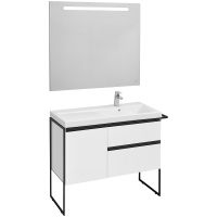 Тумба под раковину Roca Domi 100 R A857478806 подвесная Белый глянец — фото 9, Мебель для ванной