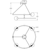 Подвесной светильник Maytoni Modern Balance MOD317PL-04B Белый Черный — фото 5, Подвесные светильники