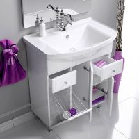 Товар: Тумба под раковину Aqwella Барселона 75 BA0107K с бельевой корзиной Белая - фото 3 Тумба под раковину Aqwella Барселона 75 BA0107K с бельевой корзиной Белая — фото 3, Мебель для ванной