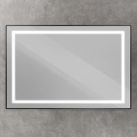 Зеркало BelBagno Kraft 120 SPC-KRAFT-1200-800-SENS-NERO с подсветкой Черное с сенсорным выключателем — фото 1, Зеркала в ванную комнату