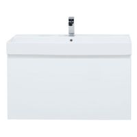 Тумба под раковину Aquanet Йорк 100 подвесная Белый глянец арт-202091 — фото 1, Тумбы под раковину