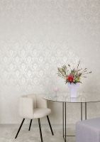 Обои Grandeco Universe 5 UI 2001 Винил на флизелине (1,06*10,05) Белый/Серебряный, Штукатурка/Дамаск — фото 3, Обои для стен