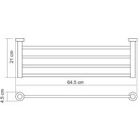 Полка для полотенец WasserKRAFT Donau K-9411 Хром — фото 4, Полки для полотенец