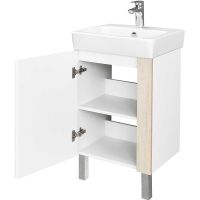 Тумба под раковину Aquaton Кантри 50 1A257801AHB20 Белая глянцевая Дуб верона — фото 2, Мебель для ванной