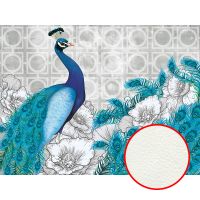 Фреска Ortograf Paradise 32231 Фактура флок FLK Флизелин (3,6*2,7) Серый/Голубой, Птицы/Цветы/Геометрия — фото 1, Фрески