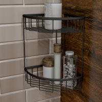 Полка корзина Timo Saona 13082/03 угловая Черный — фото 2, Полки для ванной и душа