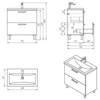 Товар: Тумба с раковиной Cersanit Melar 80 64763 Белая - фото 10 Тумба с раковиной Cersanit Melar 80 64763 Белая — фото 10, Мебель для ванной