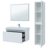 Тумба под раковину Aquanet Nova Lite 100 242580 подвесная Белая — фото 6, Тумбы под раковину