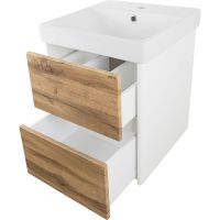 Тумба с раковиной Misty Адриана 45 УТ000010216 подвесная Дуб Вотан Белый — фото 2, Мебель для ванной