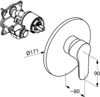 Товар: Смеситель для душа Kludi Objekta 326550575 Хром - фото 2 Смеситель для душа Kludi Objekta 326550575 Хром — фото 2, Смеситель для душа