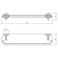 Стеклянная полка Migliore Mirella 17327 Золото — фото 2, Полки для ванной и душа