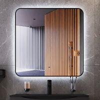 Зеркало Bond Loft 80x80 M35ZE-8080 с подсветкой Черное глянцевое с бесконтактным выключателем — фото 1, Зеркала в ванную комнату