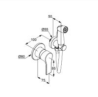 Гигиенический душ со смесителем Kludi Zenta SL 489990565 Хром — фото 2, Гигиенические души