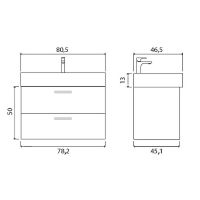 Товар: Тумба под раковину Creto Tivoli 80 8-1377BA подвесная Bamenda - фото 4 Тумба под раковину Creto Tivoli 80 8-1377BA подвесная Bamenda — фото 4, Мебель для ванной