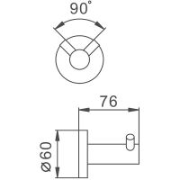 Двойной крючок D-Lin D282280 Сатин — фото 2, Крючки для полотенец