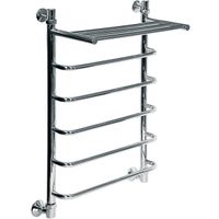 Водяной полотенцесушитель Ника Quadro Л90/ВП 80x60 с полкой Хром — фото 2, Водяные полотенцесушители