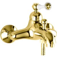 Смеситель для ванны Cezares Margot MARGOT-VM-03/24-Bi Золото 24 карата/белый — фото 1, Смесители