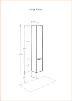 Шкаф пенал Aquaton Капри 30 L 1A230503KPDBL подвесной Таксония темная — фото 5, Пеналы для ванной комнаты