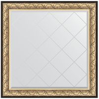 Зеркало Evoform Exclusive-G 110х110 BY 4466 с гравировкой в багетной раме - Барокко золото 106 мм — фото 1, Мебель для ванной