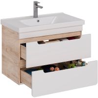 Товар: Тумба под раковину Lemark Olivia 80 LM08OL80T подвесная Белый глянец Дуб Кантри - фото 2 Тумба под раковину Lemark Olivia 80 LM08OL80T подвесная Белый глянец Дуб Кантри — фото 2, Мебель для ванной