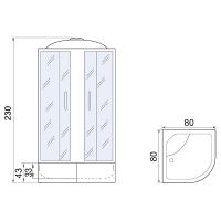 Душевая кабина Мономах XL 80x80x43 С МЗ 10000012113 без гидромассажа — фото 17, Душевые кабины