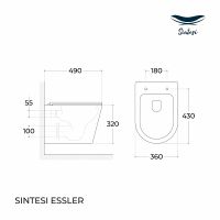 Товар: Унитаз Sintesi Essler SIN-TS-SLR-181 подвесной Белый с сиденьем Микролифт - фото 6 Унитаз Sintesi Essler SIN-TS-SLR-181 подвесной Белый с сиденьем Микролифт — фото 6, Подвесные унитазы