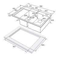 Кухонная мойка Paulmark Kroner 78/2SF PM227851-BGR Брашированное золото — фото 3, Кухонные мойки