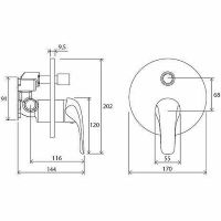 Смеситель для душа Ravak Rosa RS 065.00 X070050 Хром — фото 8, Смеситель для душа