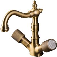 Смеситель для раковины Boheme Royal Cristal 312-Royal Бронза — фото 1, Смесители