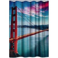 Штора для ванны Ridder Golden Gate Bridge 180х200 42123000 цветная — фото 1, Шторы для ванной
